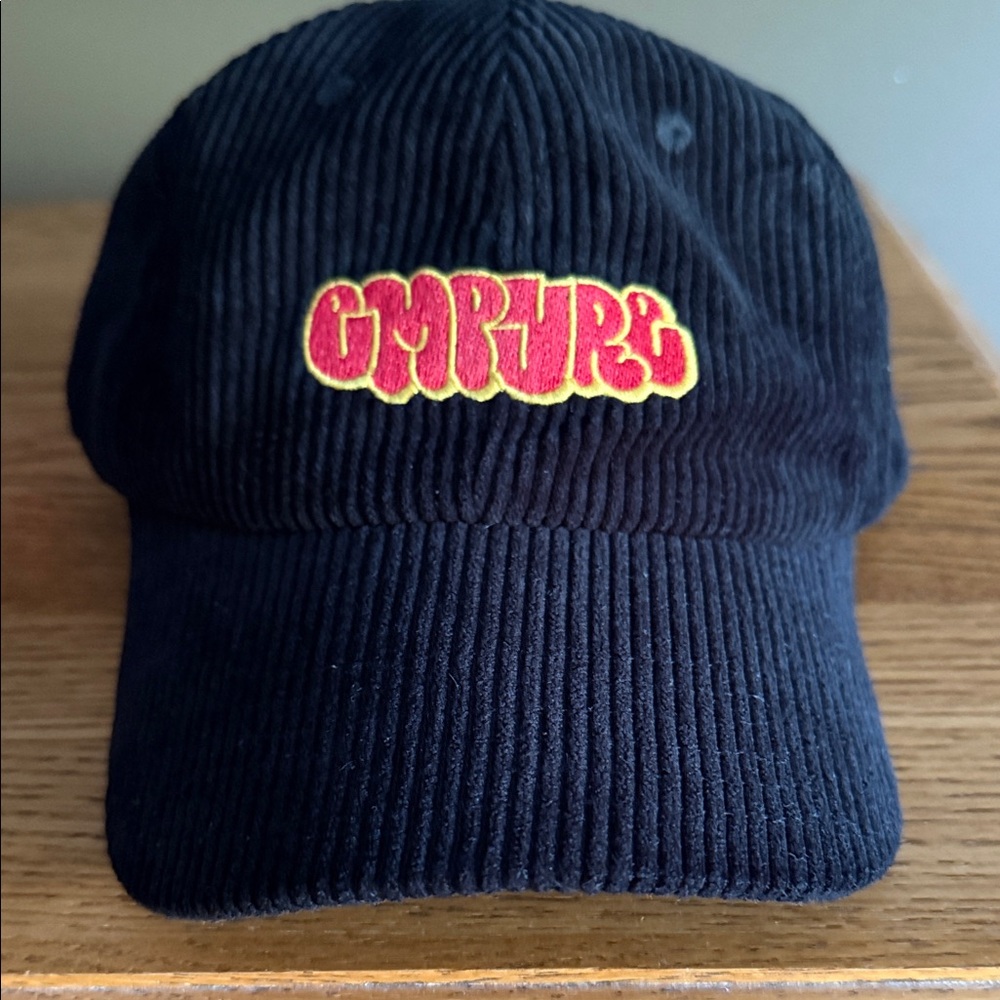 Empyre Black Corduroy Cap with Red and Yellow Logo
